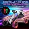 Kinder elektrische kart 12 v 3 5km/h drift kart met 2 voudig verstelbare modus, veiligheidsgordel, stuur, go kart kinderrijtuig voor 3 8 jaar kinderen, wit 6