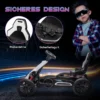 Kinder elektrische kart 12 v 3 5km/h drift kart met 2 voudig verstelbare modus, veiligheidsgordel, stuur, go kart kinderrijtuig voor 3 8 jaar kinderen, wit 7