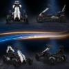 Kinder elektrische kart 12 v 3 5km/h drift kart met 2 voudig verstelbare modus, veiligheidsgordel, stuur, go kart kinderrijtuig voor 3 8 jaar kinderen, wit 8