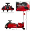 Kinder elektrische kart 12 v 3 8km/h drift kart met driftmodus, langzame start, go kart met lichtjes muziek, veiligheidsgordel kinderrijtuig voor 8 12 jaar kinderen rood 4