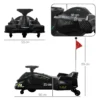 Kinder elektrische kart 12 v 3 8km/h drift kart met driftmodus, langzame start, go kart met lichtjes muziek, veiligheidsgordel kinderrijtuig voor 8 12 jaar kinderen zwart 4