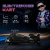 Kinder elektrische kart 12 v 3 8km/h drift kart met driftmodus, langzame start, go kart met lichtjes muziek, veiligheidsgordel kinderrijtuig voor 8 12 jaar kinderen zwart 8