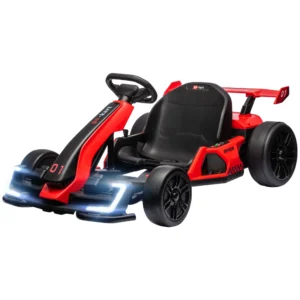 Kinder elektrische kart 24 v 6 12km/h drift kart met driftmodus, langzame start, 3 voudig verstelbare stoel go kart met display muziek, veiligheidsgordel kinderrijtuig voor 6 12 jaar kinderen rood 1