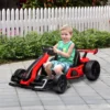Kinder elektrische kart 24 v 6 12km/h drift kart met driftmodus, langzame start, 3 voudig verstelbare stoel go kart met display muziek, veiligheidsgordel kinderrijtuig voor 6 12 jaar kinderen rood 2