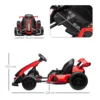 Kinder elektrische kart 24 v 6 12km/h drift kart met driftmodus, langzame start, 3 voudig verstelbare stoel go kart met display muziek, veiligheidsgordel kinderrijtuig voor 6 12 jaar kinderen rood 4