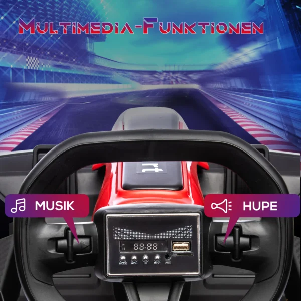 Kinder elektrische kart 24 v 6 12km/h drift kart met driftmodus, langzame start, 3 voudig verstelbare stoel go kart met display muziek, veiligheidsgordel kinderrijtuig voor 6 12 jaar kinderen rood 6
