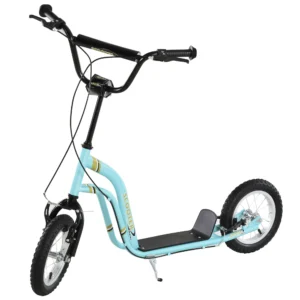 Kinderstep hoogteverstelbaar step met 12 inch luchtbanden, kinder step voor jongens en meisjes vanaf 5 jaar, scooter step stadsstep lichtblauw 1