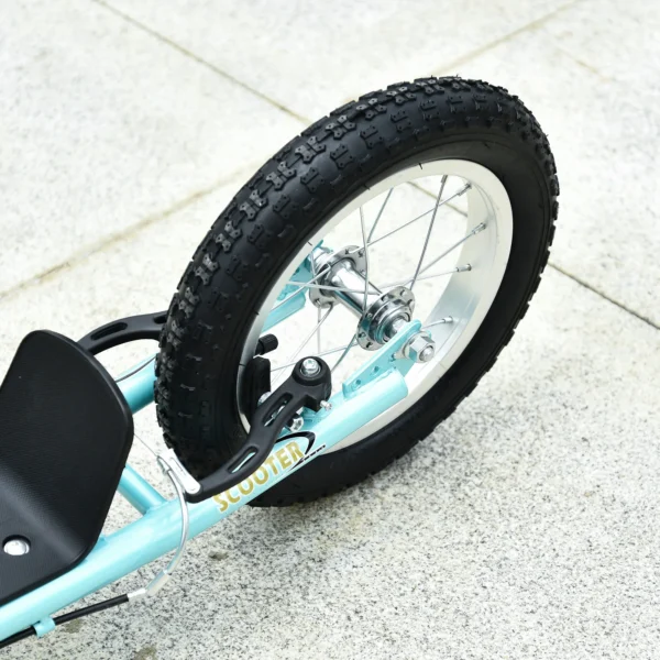 Kinderstep hoogteverstelbaar step met 12 inch luchtbanden, kinder step voor jongens en meisjes vanaf 5 jaar, scooter step stadsstep lichtblauw 10