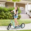 Kinderstep hoogteverstelbaar step met 12 inch luchtbanden, kinder step voor jongens en meisjes vanaf 5 jaar, scooter step stadsstep lichtblauw 2