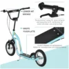 Kinderstep hoogteverstelbaar step met 12 inch luchtbanden, kinder step voor jongens en meisjes vanaf 5 jaar, scooter step stadsstep lichtblauw 6