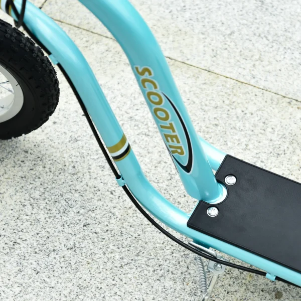 Kinderstep hoogteverstelbaar step met 12 inch luchtbanden, kinder step voor jongens en meisjes vanaf 5 jaar, scooter step stadsstep lichtblauw 9