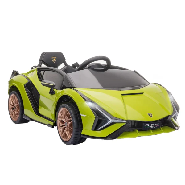 Kindervoertuig, elektrische auto lamborghini sian 2 zitter, gelicentieerd, kindervoertuig, met afstandsbediening, muziek(mp3/usb), groen 1