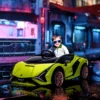 Kindervoertuig, elektrische auto lamborghini sian 2 zitter, gelicentieerd, kindervoertuig, met afstandsbediening, muziek(mp3/usb), groen 2