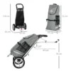 Kinderwagen & boodschappentrolley 2 in 1 voor fietsaanhanger, met verbindingsklemmen, 24,3kg, 55l, alu+oxford, grijs+zilver, 53x43x110cm 4