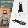 Kinderwagen & boodschappentrolley 2 in 1 voor fietsaanhanger, met verbindingsklemmen, 24,3kg, 55l, alu+oxford, grijs+zilver, 53x43x110cm 6