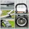 Kinderwagen & boodschappentrolley 2 in 1 voor fietsaanhanger, met verbindingsklemmen, 24,3kg, 55l, alu+oxford, grijs+zilver, 53x43x110cm 9