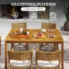 Klapbare tuintafel 150x85cm, weerbestendige balkontafel van hout, 6 personen klaptafel met paraplu gat, lamellenontwerp eettafel buiten, bijzettafel, terrastafel voor tuin balkon teak 8