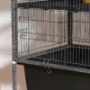 Kleindierkooi, knaagdierkooi frettenkooi met uitschuifbaar dienblad muizenkooi met hellingen, hangmat, wielen, plank, kooi met accessoires voor eekhoorns, dwerg hamsters, chinchilla donkergrijs 9