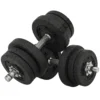 Kort halter set 25kg halter set met halter schijven voor thuis kantoor fitnessruimte staal kunstleer zwart krachttraining 1