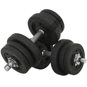 Kort halter set 25kg halter set met halter schijven voor thuis kantoor fitnessruimte staal kunstleer zwart krachttraining 1