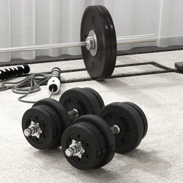 Kort halter set 25kg halter set met halter schijven voor thuis kantoor fitnessruimte staal kunstleer zwart krachttraining 10