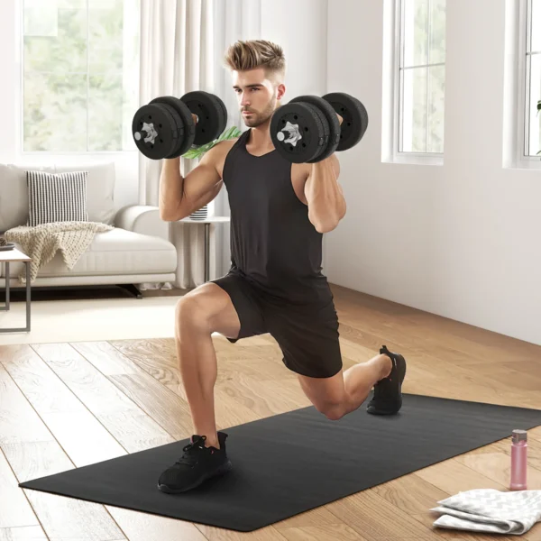Kort halter set 25kg halter set met halter schijven voor thuis kantoor fitnessruimte staal kunstleer zwart krachttraining 2