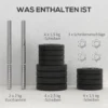 Kort halter set 25kg halter set met halter schijven voor thuis kantoor fitnessruimte staal kunstleer zwart krachttraining 7