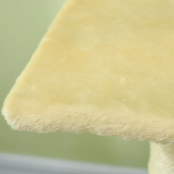 Krabpaal 72 cm kattentoren met pluche ballen, sisal stammen, platform, krabplank, meerlaagse kattenkrabpaal, klimboom, voor middelgrote katten, crèmewit 10