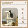 Krabpaal 72 cm kattentoren met pluche ballen, sisal stammen, platform, krabplank, meerlaagse kattenkrabpaal, klimboom, voor middelgrote katten, crèmewit 5
