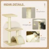Krabpaal 72 cm kattentoren met pluche ballen, sisal stammen, platform, krabplank, meerlaagse kattenkrabpaal, klimboom, voor middelgrote katten, crèmewit 6
