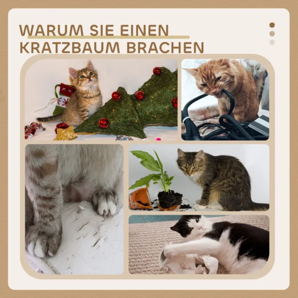 Krabpaal 72 cm kattentoren met pluche ballen, sisal stammen, platform, krabplank, meerlaagse kattenkrabpaal, klimboom, voor middelgrote katten, crèmewit 7