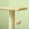 Krabpaal 72 cm kattentoren met pluche ballen, sisal stammen, platform, krabplank, meerlaagse kattenkrabpaal, klimboom, voor middelgrote katten, crèmewit 8