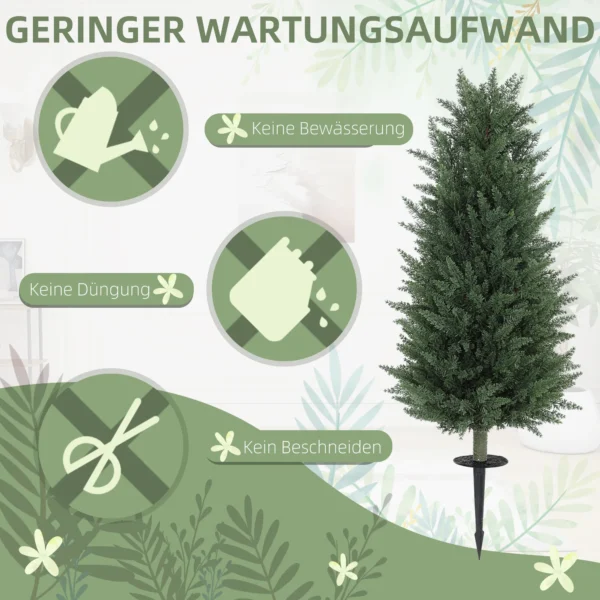 Kunstmatige cypress 2 delige set met grondpen 100 cm plastic kunstplant, kunstmatige planten, kunstboom net als echt decor voor kantoor woonkamer slaapkamer tuin 6