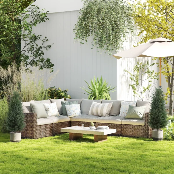 Kunstmatige cypress 2 delige set met grondpen 100 cm plastic kunstplant, kunstmatige planten, kunstboom net als echt decor voor kantoor woonkamer slaapkamer tuin 8