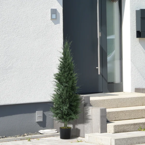Kunstmatige cypress groot 120 cm kunstplant, kunstmatige planten in pot, uv bestendige kunstboom cypress zoals echt decor voor woonkamer slaapkamer kantoor balkon 10