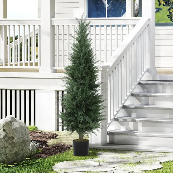 Kunstmatige cypress groot 120 cm kunstplant, kunstmatige planten in pot, uv bestendige kunstboom cypress zoals echt decor voor woonkamer slaapkamer kantoor balkon 2