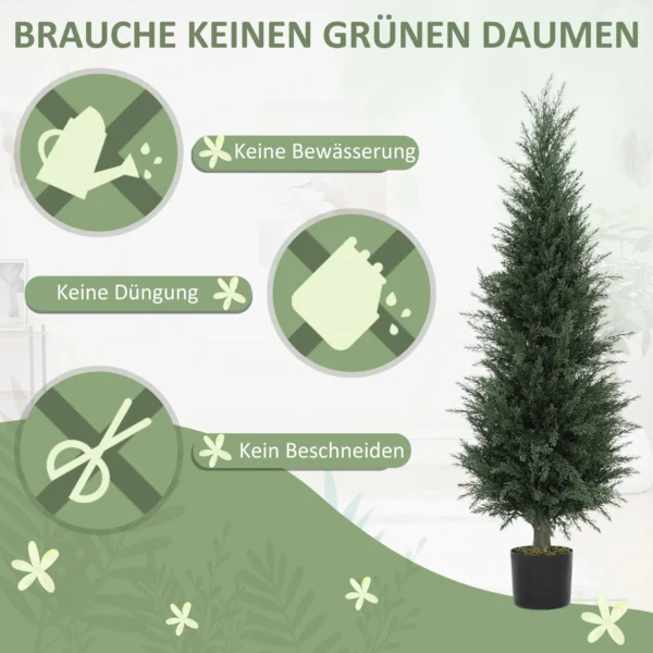 Kunstmatige cypress groot 120 cm kunstplant, kunstmatige planten in pot, uv bestendige kunstboom cypress zoals echt decor voor woonkamer slaapkamer kantoor balkon 6