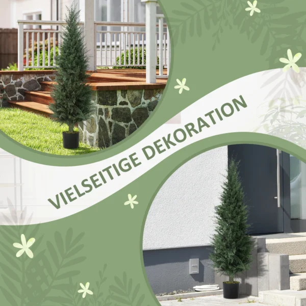 Kunstmatige cypress groot 120 cm kunstplant, kunstmatige planten in pot, uv bestendige kunstboom cypress zoals echt decor voor woonkamer slaapkamer kantoor balkon 7