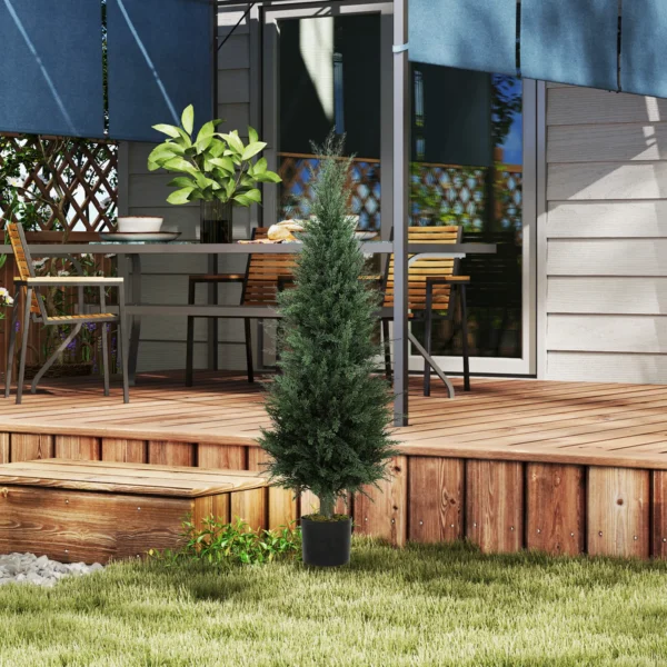 Kunstmatige cypress groot 120 cm kunstplant, kunstmatige planten in pot, uv bestendige kunstboom cypress zoals echt decor voor woonkamer slaapkamer kantoor balkon 9