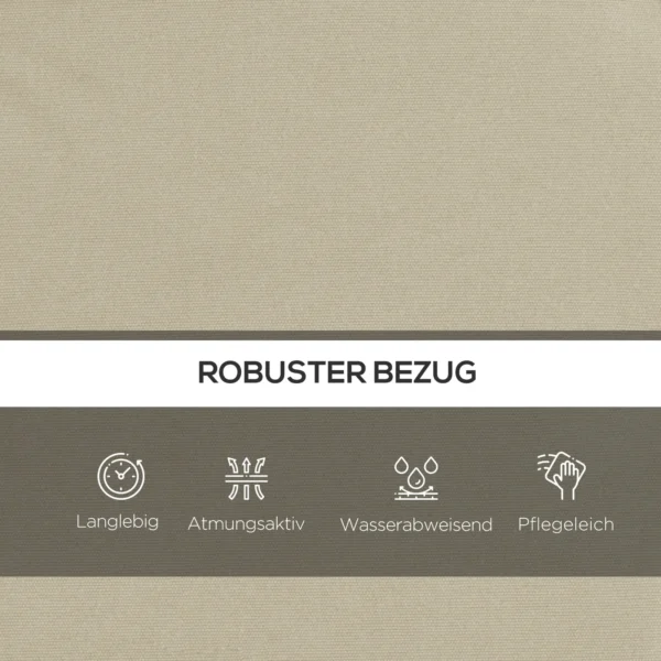 Kussenset voor hollywood schommel 170 cm stoelkussen, schommelkussen, zitkussen, tuinkussen met rug & zijkussens, beige 5