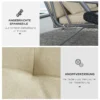 Kussenset voor hollywood schommel 170 cm stoelkussen, schommelkussen, zitkussen, tuinkussen met rug & zijkussens, beige 6