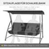 Kussenset voor hollywoodschommel 170 cm, stoelkussen & rugkussen, tuinschommel zitkussen, donkergrijs, comfortabel & weerbestendig 7