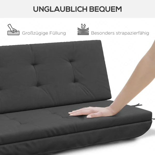 Kussenset voor hollywoodschommel 170 cm, stoelkussen & rugkussen, tuinschommel zitkussen, donkergrijs, comfortabel & weerbestendig 8
