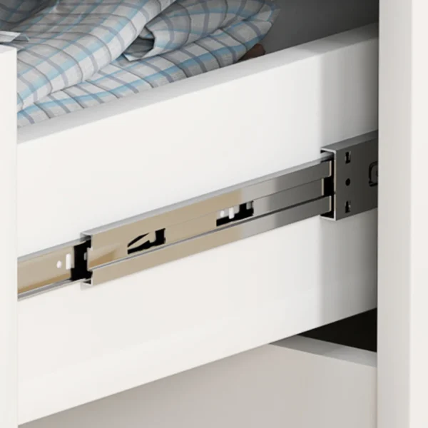 Ladekast bijzettafel met 4 laden, ladekast voor woonkamer, slaapkamer, hoogglans wit 60 x 40 x 85cm 10