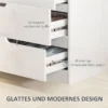 Ladekast bijzettafel met 4 laden, ladekast voor woonkamer, slaapkamer, hoogglans wit 60 x 40 x 85cm 6
