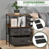 Ladekast met 3 linnen laden opslagkast ladekast met plank handvatten, modern design opslagladekast ladekast voor slaapkamer, woonkamer zwart 6
