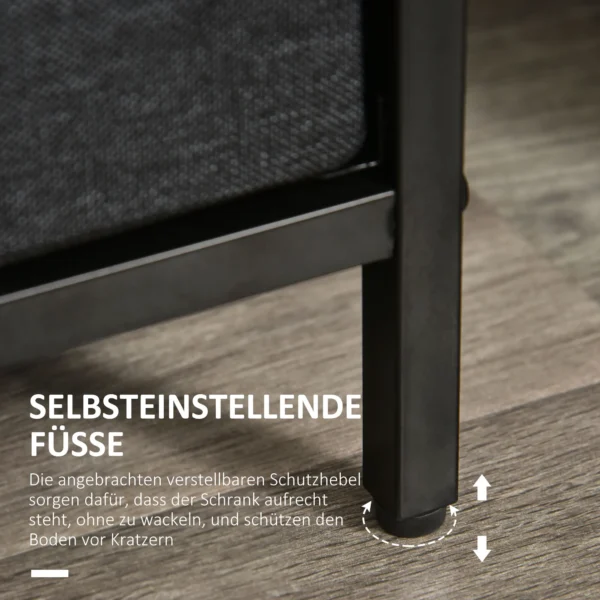 Ladekast met 3 linnen laden opslagkast ladekast met plank handvatten, modern design opslagladekast ladekast voor slaapkamer, woonkamer zwart 8