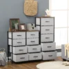 Ladekast met 5 stoffen laden opslagkast ladekast met handvatten, modern design kast ladekast opslagkast voor slaapkamer, woonkamer grijs 8