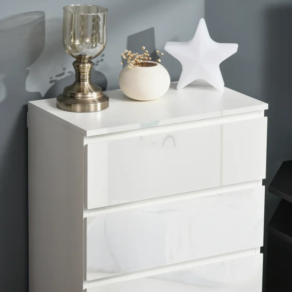 Ladekast sideboard met 5 lades, kantoorkast met kantelbeveiliging, voor woonkamer, slaapkamer, wit, 55 x 34 x 100 cm 10