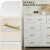 Ladekast sideboard met 9 stoffen laden, ladekast met werkblad, handvat, opbergkast voor woonkamer, slaapkamer, crèmewit 5